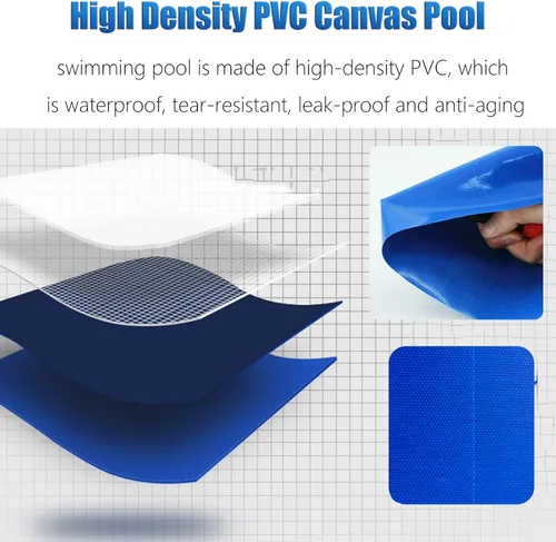Vista 3 de LZMZMQ Albercas para adultos/niños, piscinas rectangulares pequeñas, para natación en interiores y exteriores, piscinas marcadas/piscinas sobre