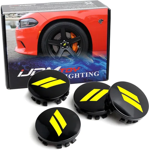 Vista 8 de iJDMTOY Juego de 4 piezas 63 mm 2.5 pulgadas Rojo/ Cobertura de Centro de Llanta con Corte para Reemplazo