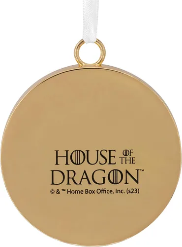Vista 2 de Hallmark House of The Dragon Targaryen Sigil Adorno de Navidad, metal