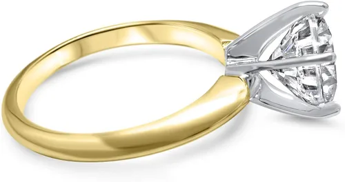 Vista 3 de Anillo de oro amarillo con circonita cúbica de 14 quilates y 6 puntas