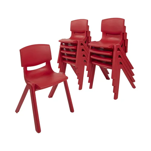 Vista 11 de ECR4Kids Silla apilable de plástico de 12 pulgadas, muebles de aula, azul, 10 piezas