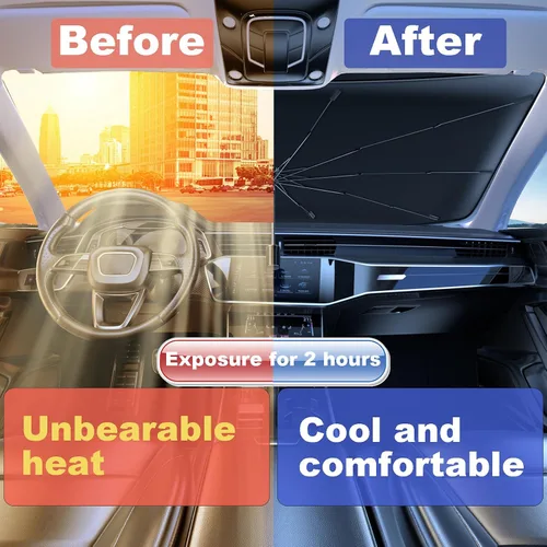 Vista 13 de Parasol plegable para parabrisas de auto para ventana delantera Sombrilla para parabrisas de auto Visor solar para parabrisas 2025 Accesorios
