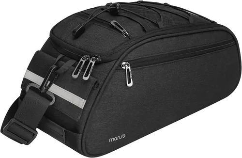 Vista 13 de MOSISO Bolsa de maletero para bicicleta, bolsa impermeable para asiento trasero de bicicleta, bolsa de almacenamiento para el sillín, bolsa