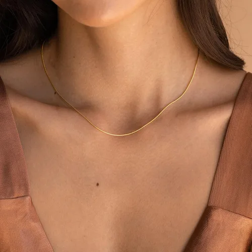 Vista 2 de DEARMAY 14K Gold Necklaces for Women, Dainty Layered Gold Herringbone Choker Necklace for Women Thin Chunky Snake Chain Necklaces Jewelry for Teen