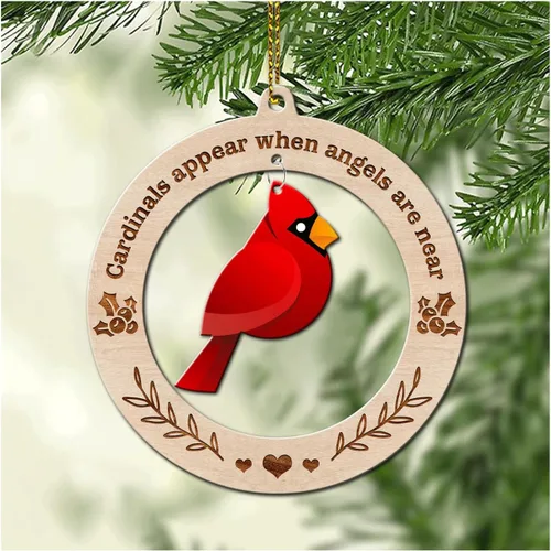 Vista 9 de HYTURTLE Adorno conmemorativo cardenal rojo de Navidad Adorno de árbol de Navidad Regalos para pérdida de seres queridos - Regalos conmemorativos