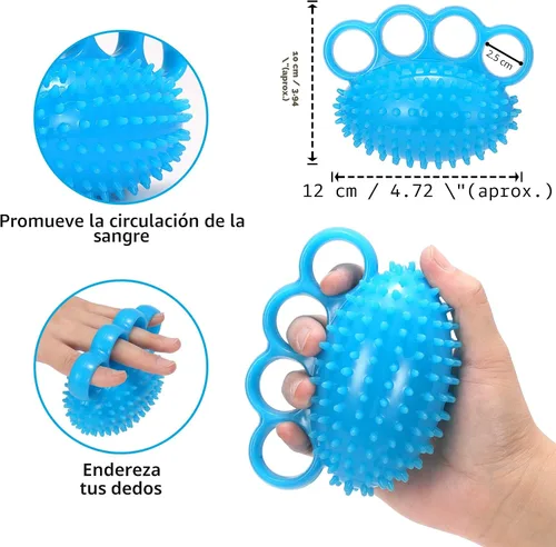 Vista 6 de Hand Exercise Ball Finger Therapy Ball - Grip Strengthening, Improve Flexibility, Squeeze Stress Relief Balls, Resistance Strength Trainer for Hand