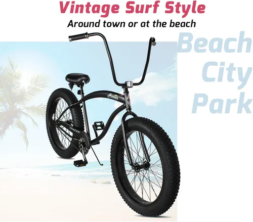 Vista 7 de Tracer Avalon Beach Cruiser Bike para adultos, ruedas de 26/29 pulgadas, neumático de grasa 3.0/4.0, velocidad 1/7, bicicleta de crucero completa.
