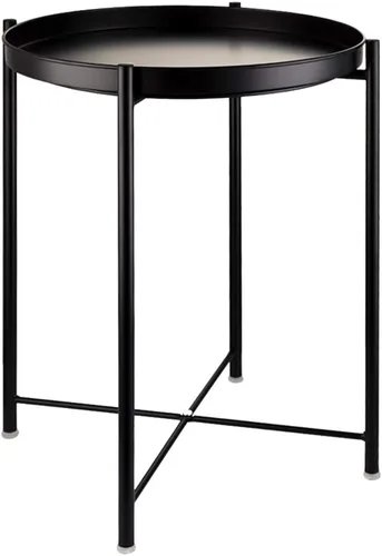 Vista 10 de EKNITEY - Mesa auxiliar pequeña de metal, mesa lateral impermeable para sofá pequeño, mesas de café para dormitorio, interior y exterior, con verde