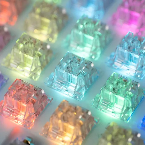 Vista 3 de [Usado] Interruptor de teclado Akko V3 Crystal Pro con vástago a prueba de polvo para teclado mecánico de juegos, interruptores prelubricados