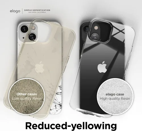 Vista 4 de elago Funda híbrida transparente compatible con iPhone 13 (6.1 pulgadas), tecnología híbrida de PC + TPU, reducción del amarilleo, protección
