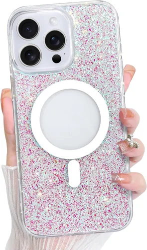 Vista 21 de Bonoma - Funda para iPhone 17 Pro Max 2025 con cristales brillantes, purpurina brillante