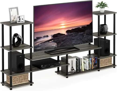 Vista 61 de Furinno 11191BK THE Centro de Entretenimiento Soporte para TV, Negro