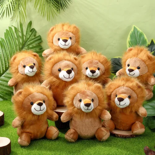 Vista 7 de Arrowbash 8 juguetes de peluche de leones de 9 pulgadas, a granel, regalo de fiesta de león, juguetes de peluche para niños y niñas, recuerdos