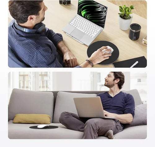 Vista 7 de Alfombrilla de ratón HONKID de aluminio metálico, delgada y dura, alfombrilla de doble cara impermeable con control rápido y preciso para laptop