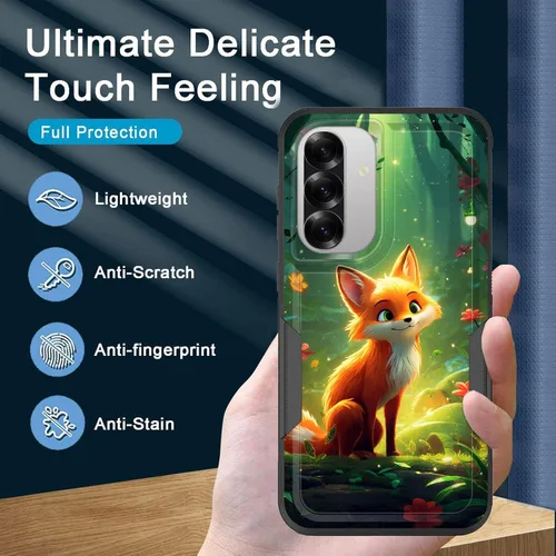Vista 266 de Funda para Galaxy A14 5G, resistente de doble capa híbrida de policarbonato duro, goma suave, a prueba de golpes, funda protectora resistente