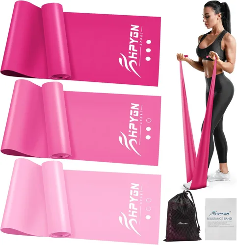 Vista 10 de Bandas de resistencia, bandas de ejercicio, bandas de terapia física para entrenamiento de fuerza, yoga, pilates, banda elástica de estiramiento