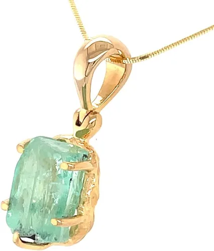 Vista 2 de Starborn Collar con colgante de esmeralda colombiana para mujer (22") Verde, Metal