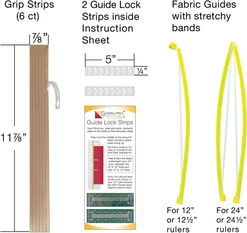 Vista 2 de Guidelines4Quilting Kit de actualización de regla de edredón y paquete de tiras de agarre