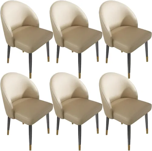 Vista 16 de YVYKFZD Juego de sillas de comedor, silla de comedor de cuero con respaldo curvo, sillas de cocina sin brazos, silla auxiliar tapizada cómoda