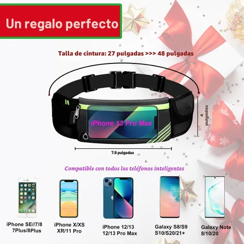 Vista 2 de AIKENDO Cinturón Riñonera para Correr, Bolsa de Cintura, Riñonera de Entrenamiento, Cinturón de Bolsillo para Trotar sin Rebotes – Portador de Negro