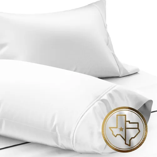 Vista 12 de TEXAS LINEN CO. Juego de 4 fundas de almohada de algodón egipcio premium tamaño estándar/queen - Fundas de almohada de lujo de algodón de alto Gris