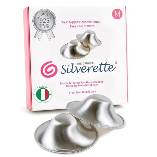 Vista 12 de SILVERETTE The Original - Tazas de lactancia plateadas, cubiertas de pezones para lactancia materna, protectores de pezones de plata 925 pura
