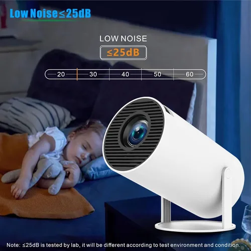 Vista 9 de HY300 PRO - Mini proyector 4K con WiFi y Bluetooth, proyector portátil 4K 1080P, proyector inteligente con Android 11.0 WiFi6 BT5.0 Corrección