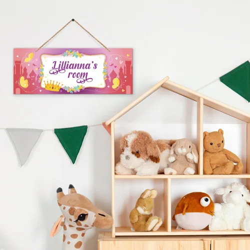 Vista 3 de Letrero personalizado con nombre de niña/niño, letrero decorativo personalizado para dormitorio de niños, tienda de campaña de castillo, Navidad