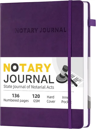 Vista 7 de Homlive Libro de registro de diario notarial, libro notarial de 7"x10", libros de registro notarial, diario público notarial para actos notariales