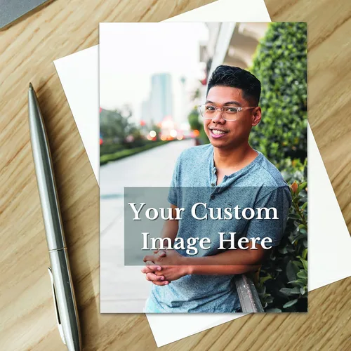 Vista 3 de Tarjeta de felicitación personalizada con foto personalizada, sube tu imagen, agrega tu texto, tarjeta de felicitación para todas las ocasiones