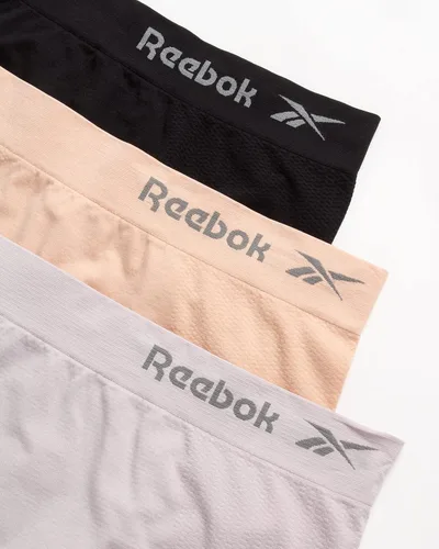Vista 2 de Reebok Ropa interior para mujer - Bragas de cintura alta sin costuras (paquete de 3)