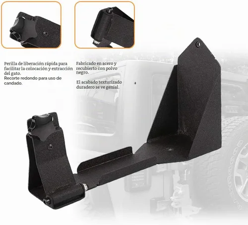 Vista 3 de Soporte de montaje de gato de elevación alta para Jeep Wrangler JK 2007-2018