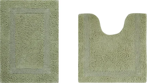 Vista 54 de Better Trends Alfombra de Inodoro en Forma de U Cubierta de Asiento de Inodoro de Lujo 100% Algodón Absorbente de Agua, Cubierta de Tapa Reversible