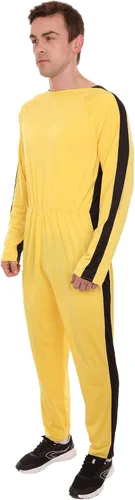 Vista 2 de Traje negro y amarillo de la celebridad de las artes marciales de la muerte de los hombres adultos HC-1147