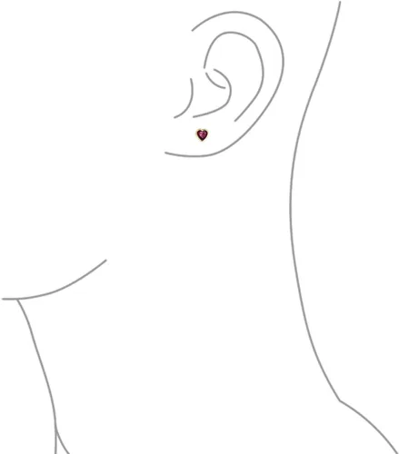 Vista 3 de Aretes de tuerca con forma de corazón de oro real de 14 quilates con circonita AAA, para mujeres, adolescentes, tornillos seguros en la parte