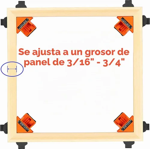 Vista 2 de Abrazaderas angulares de 90 grados, clip de esquina para carpintería, fijador de clip de ángulo recto, juego de 4 herramientas de abrazadera