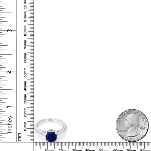 Vista 6 de Gem Stone King Anillo de compromiso de plata de ley 925 con piedra natal de 0.276 in y zafiro blanco creado Anillo de compromiso de boda