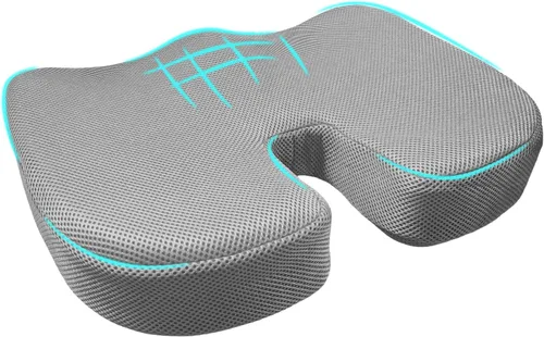 Vista 8 de Cojín para Asiento de Coche, Cojín de Espuma Viscoelástica para Alivio del Dolor de Coxis y Ciática, Cojín de Asiento Ergonómico Cómodo para Silla
