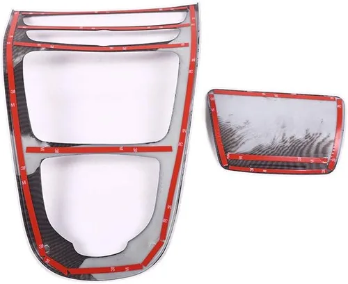 Vista 7 de YIWANG Fibra de carbono ABS consola panel de engranajes marco marco ajuste 2 unids para Mercedes Benz Clase E W213 2016-2019 Accesorios de coche
