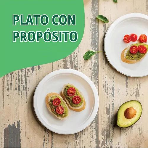 Vista 5 de Stack Man Platos de papel pequeños 100% compostables de 7 pulgadas, resistentes [paquete de 125] Platos desechables ecológicos de bagazo blanco