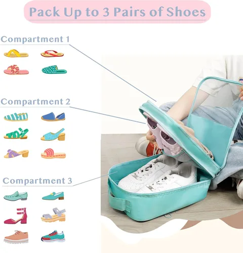 Vista 3 de Accesorios de viaje, bolsas de zapatos para almacenamiento, bolsas de viaje, esenciales de viaje, cubos de embalaje de equipaje con asa, organizador