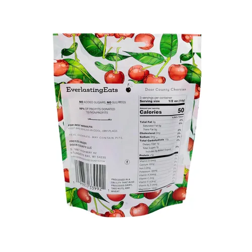 Vista 2 de Cerezas agrias Montmorency liofilizadas, sin azúcar añadida, sin gluten, aperitivo crujiente, una sola porción 1.5 onzas EverlastingEats