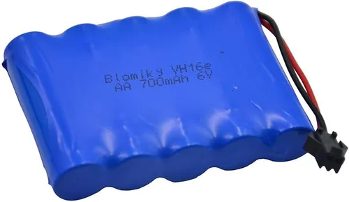 Vista 3 de Blomiky Paquete de 2 baterías recargables Ni-CD AA de 6.0 V 700 mAh, enchufe SM2P y 2 cables USB aptos para la versión antigua de 11.5 pulgadas
