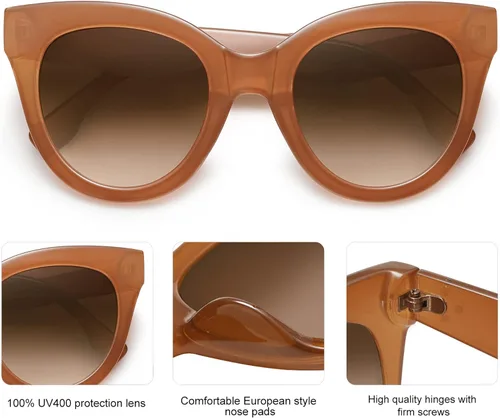 Vista 3 de SOJOS Gafas de sol retro de gran tamaño para mujer, estilo vintage, de moda, SJ2074