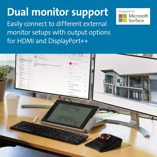Vista 2 de Kensington Estación de acoplamiento SD7000 Surface Pro para Surface Pro 7, 7+, 6, salida de video 4K dual (K62917NA)