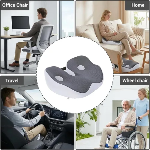 Vista 2 de Aptliton Ergonomic Memory Foam Seat Cushion ‑ Dark Gray