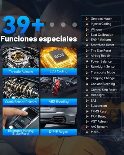 Vista 5 de XTOOL - Escáner automotriz OBD2 bidireccional D7: V2.0, herramienta diagnóstico pruebas activas, sistema completo, +36 reinicios, reaprendizaje