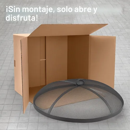 Vista 7 de Sunnydaze - Pantalla para hoguera de malla metálica de acero resistente