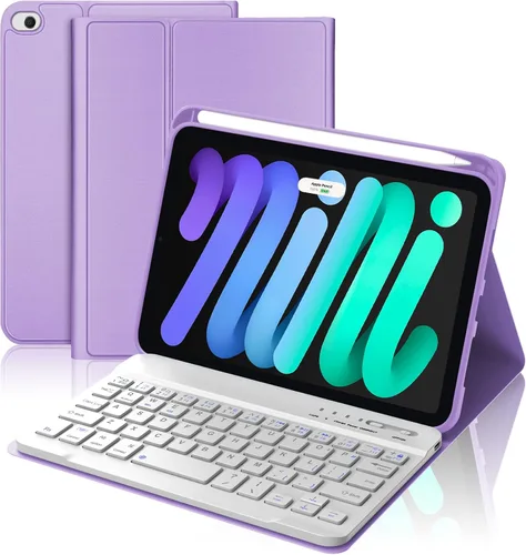 Vista 27 de Funda con teclado para iPad mini, teclado Bluetooth inalámbrico desmontable delgado con folio inteligente para Apple iPad mini 5 2019/iPad Mini 1 2