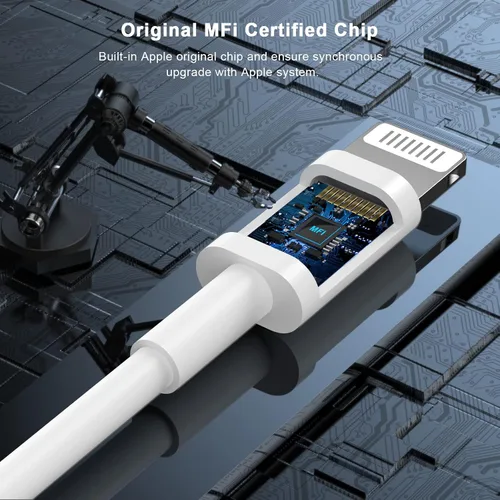 Vista 2 de Adaptador Lightning a 30 pines, certificado MFi de Apple, sin audio, macho de 8 pines a hembra de 30 pines, convertidor de conector con cable Blanco
